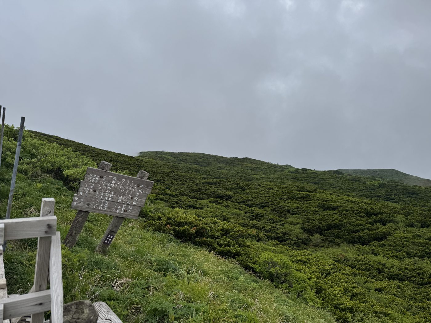 山頂エリアの案内板